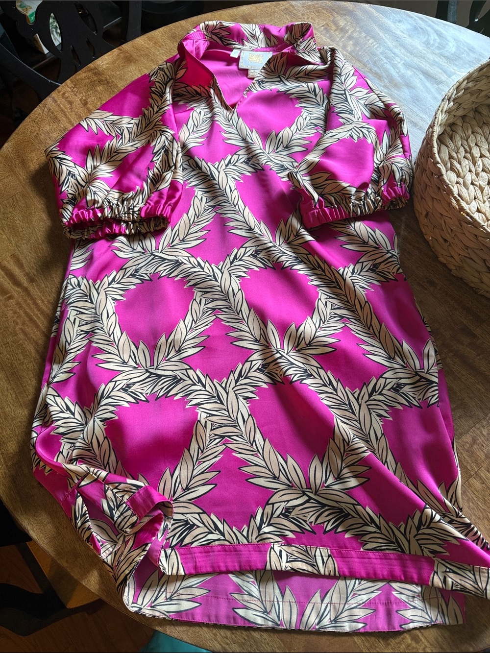Bright Pink Print Women's Shift Dress